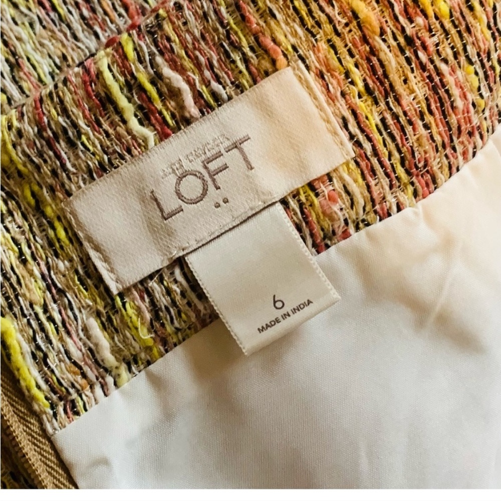 Ann Taylor Loft Multi Color Tweed Pocket Shift Skirt Size 6 Clueless Preppy - Picture 11 of 13